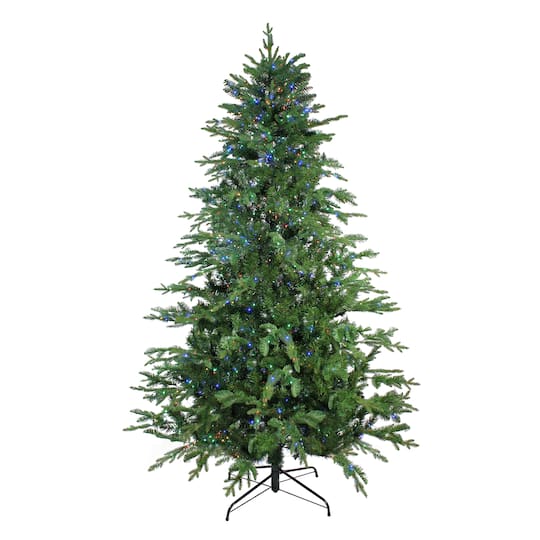 7.5Ft Pre-Lit Medium Ashland Sitka Spruce Artificial Christmas Tree, Multicolor LED Lights By Northlight in Green | 7.5 ft | Michaels®